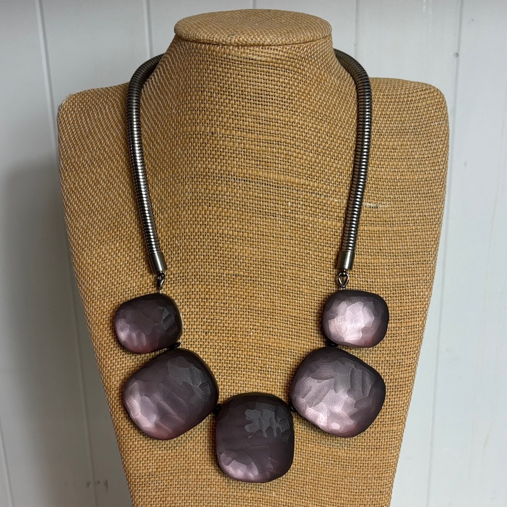 Pono Purple Faceted Large Stone Necklace